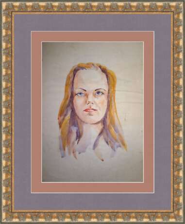 Портрет девушки Бумага Акварель Натурализм Портрет Беларусь 1990 г. - фото 1