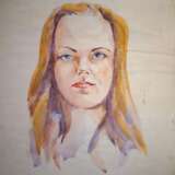 Портрет девушки Paper Watercolor Naturalism Portrait Byelorussia 1990 - photo 2