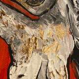 Соль боль и золото Холст на подрамнике Акриловые краски Экспрессионизм Ню арт Ангилья 2021 г. - фото 2