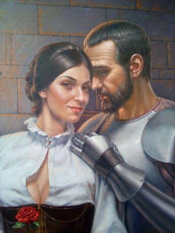 Painting “Knight flower”, Canvas on the subframe, Oil paint, Realist, Everyday life, Ukraine, 2021 - photo 3