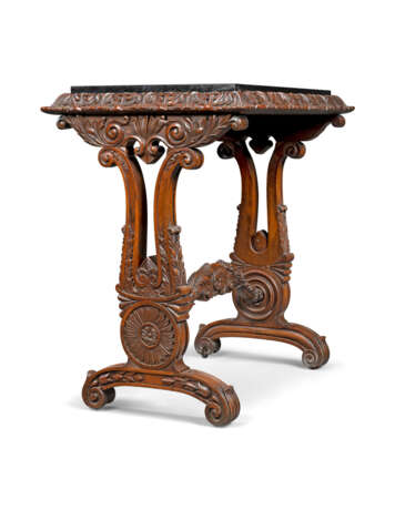 A WILLIAM IV BRAZILIAN ROSEWOOD AND SPECIMEN HARDSTONE-INLAID TABLE - фото 4