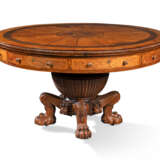 A REGENCY BRASS-INLAID OAK AND INDIAN ROSEWOOD LIBRARY TABLE - photo 1
