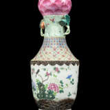 A PAIR OF CHINESE FAMILLE ROSE LOTUS-FORM VASES - photo 7