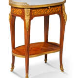A FRENCH ORMOLU-MOUNTED MAHOGANY, PINE AND STAINED FRUITWOOD MARQUETRY OCCASIONAL TABLE - photo 1