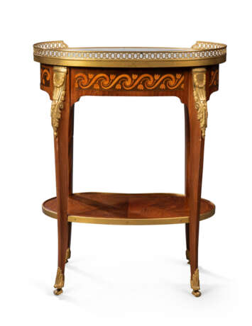 A FRENCH ORMOLU-MOUNTED MAHOGANY, PINE AND STAINED FRUITWOOD MARQUETRY OCCASIONAL TABLE - фото 4