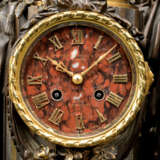 A FRENCH ORMOLU AND PATINATED-BRONZE MOUNTED FIGURAL MANTEL CLOCK - photo 4