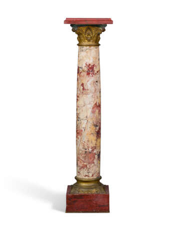 A PAIR OF FRENCH ORMOLU-MOUNTED PINK MARBLE PEDESTALS - photo 2