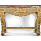 A FRENCH PARCEL-GILT AND GREY-PAINTED CONSOLE TABLE - фото 1