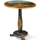 A MID-VICTORIAN POLYCHROME-DECORATED GILT AND BLACK LACQUER OCCASIONAL TABLE - фото 2