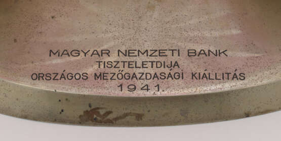Ovale Kristallschale . Ungarn, datiert 1941   - photo 2