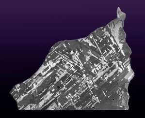 PARTIAL SLICE OF AUSTRALIAN IRON METEORITE WITH ABSTRACT MATRIX — MOUNT DOOLING 