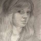 Drawing “Portrait of a young girl”, Paper, Pencil, Realist, Portrait, Byelorussia, 1990 - photo 1
