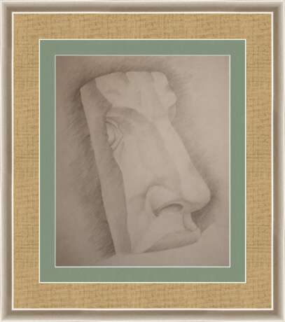 Zeichnung „Fragment des Gesichts, der Nase“, Papier, Bleistift, Realismus, Weißrussland, 1990 - Foto 2