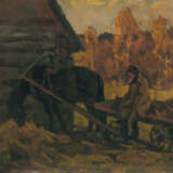 Gemälde „Herbst im Dorf“, Karton, Ölfarbe, Impressionismus, Landschaftsmalerei, Russland, 1992 - Foto 1