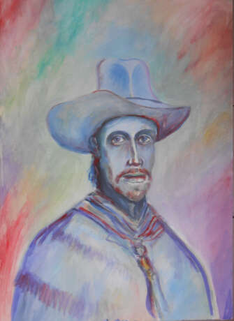 Painting “Cowboy”, Whatman paper, Watercolor, Impressionist, Historical genre, 2021 - photo 1