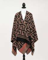 FF Logo Jacquard Poncho