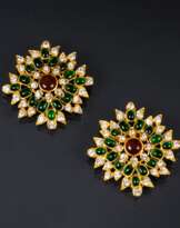 Paar Gripoix Broschen 'Fleur Colorée'