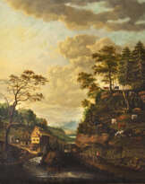 Landschaft mit Wassermühle