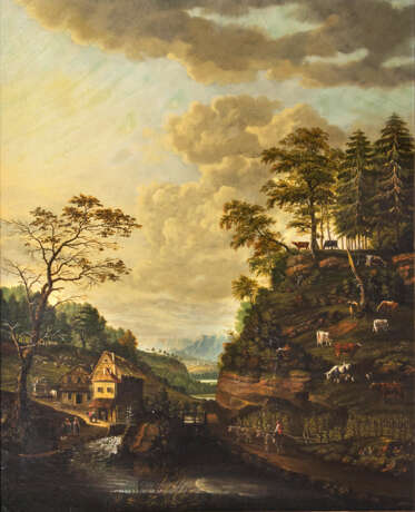 Johann Friedrich Seupel. Landschaft mit Wassermühle - photo 1