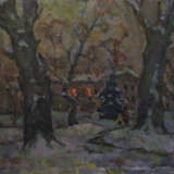 Gemälde „Am Abend“, Leinwand, Ölfarbe, Impressionismus, Landschaftsmalerei, Russland, 1985 - Foto 1
