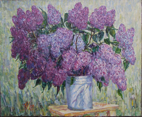 Painting “Lilacs in the garden.”, Canvas on the subframe, Oil paint, Realist, Still life, Ukraine, 2010 - photo 1