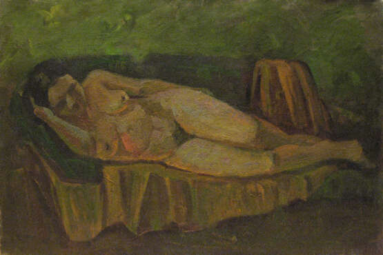 "Обнажённая на софе" Canvas Oil paint Realism Nude art Russia 1978 - photo 1