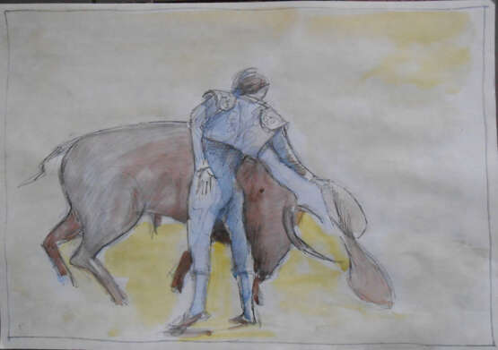 Painting “Teaser for the movie There is such a profession ...”, Whatman paper, Watercolor, Impressionist, Battle, 2021 - photo 1