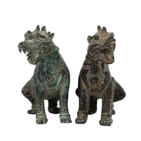 Paar asiatische Wächterlöwen aus Bronze. - фото 1