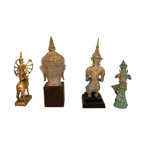 Sammlung von 8 Skulpturen überwiegend aus THAILAND, 20. Jahrhundert: - Foto 3