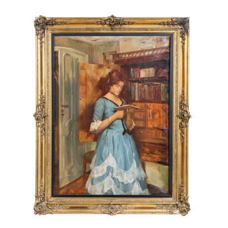 LINGNER, OTTO (1856-1917) "Junge Frau beim Lesen" - photo 2