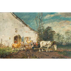 FEDDER, OTTO (1873-1919) "Bauer mit Pferdefuhrwerk"