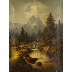 BÖHM, C. (Maler 19. Jahrhundert), "Hirten im Gebirge",
