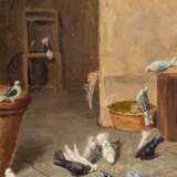 UBOLLI, H. (Maler/in 19. Jahrhundert), "Junge Frau die Tauben fütternd", - photo 4