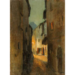 FAURE, AMANDUS (Hamburg 1874-1931 Stuttgart), „Gasse in Lugano bei Nacht“,