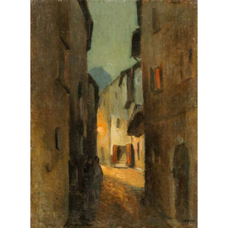 FAURE, AMANDUS (Hamburg 1874-1931 Stuttgart), „Gasse in Lugano bei Nacht“, - photo 1