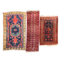 Drei dörfliche Teppiche: ANATOLIEN/TURKMENISTAN/KAUKASUS