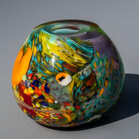 Стеклодувная ваза “Birth of color-16”, Glass, Glassblowing, Abstractionism, Russia, 2019 - photo 1
