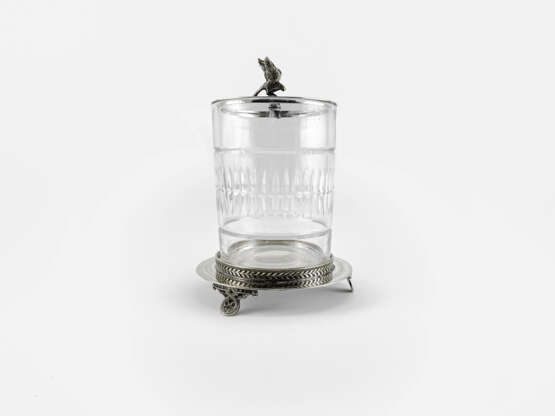 Бисквитница "Сокол". Англия стекло ручная работа 1860-1890 гг. Glass United Kingdom 1860 - photo 1