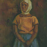 "Портрет девушки в платке" Leinwand Ölfarbe Realismus Porträt Russland 1979 - Foto 1