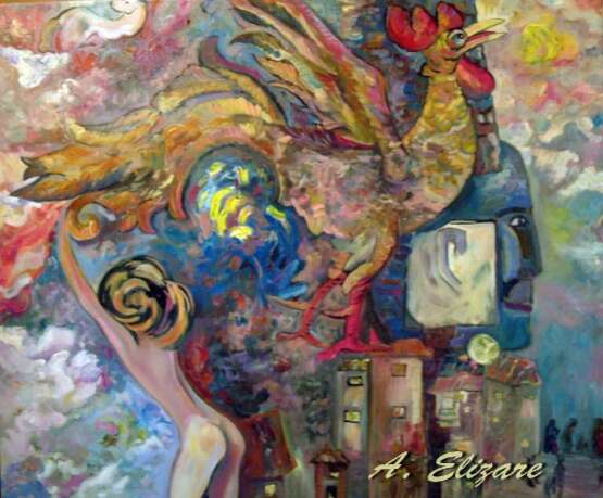 Painting “Sweet secrets of Paris”, Canvas, Oil paint, Abstractionism, Genre Nude, Russia, 2021 - photo 2