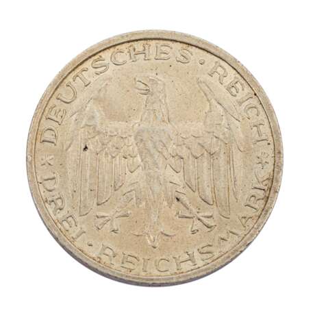 Weimarer Republik - 3 Reichsmark 1927 A Uni Marburg, - photo 2
