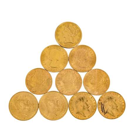 Ca. 70 Gramm GOLD (fein), 10 M?nzen: - фото 1