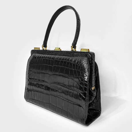 Handbag “Vintage crocodile leather bag Cro. France, genuine leather, handmade, 1950-1960”, Crocodile leather, France, 1950 - photo 2