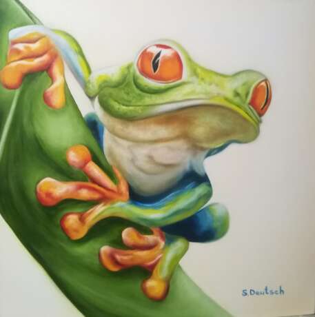 Painting “tree frog”, Canvas, Oil paint, Contemporary realism, Animalistic, Germany, 2018 - photo 1