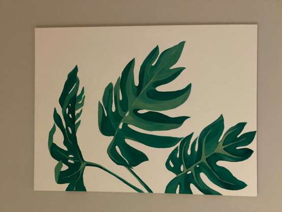 Design Painting “Triptych Leaves”, Canvas on the subframe, Acrylic paint, Minimalism, Russia, 2020 - photo 4