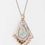 Opal-Diamant-Anhänger-/Clip mit Kette - photo 1