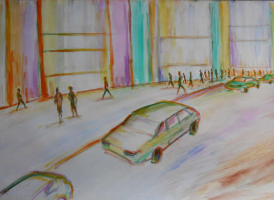 Painting “City block”, Whatman paper, Watercolor, Impressionist, Everyday life, 2021 - photo 1