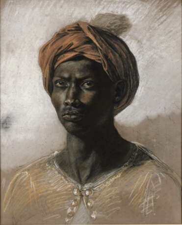 Painting “Portrait of a Turk in a Turban”, Canvas on the subframe, Oil paint, Impressionist, Portrait, France, 19 век - photo 1