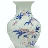 AN UNDERGLAZE-BLUE AND COPPER-RED-DECORATED CELADON-GLAZED VASE - photo 2