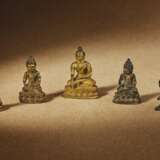 A GROUP OF FIVE MINIATURE BUDDHIST FIGURES - фото 1